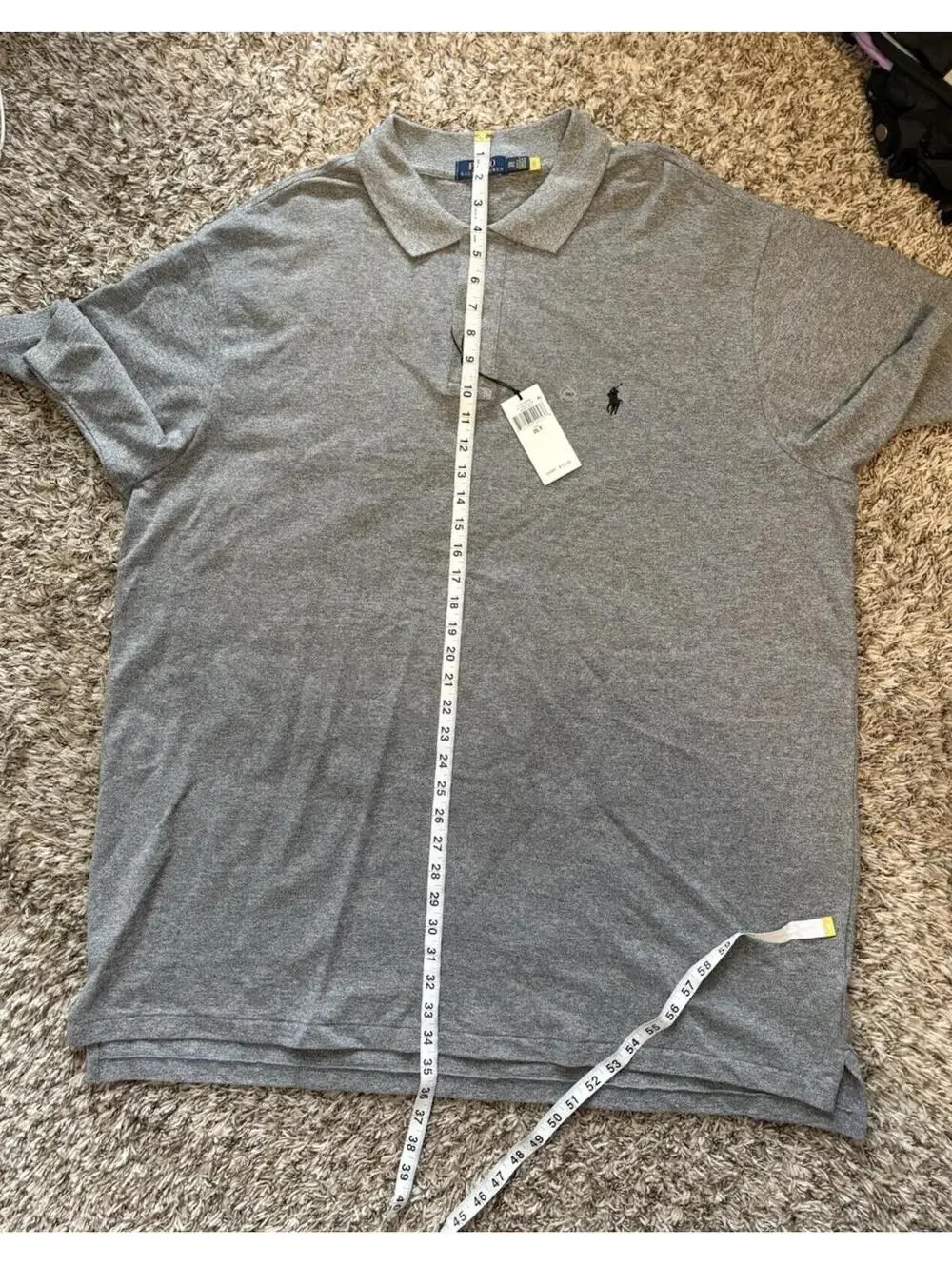 Polo Ralph Lauren Mens Custom Slim Fit Iconic Mesh Polo Shirt Gray 2XLT NWT $125